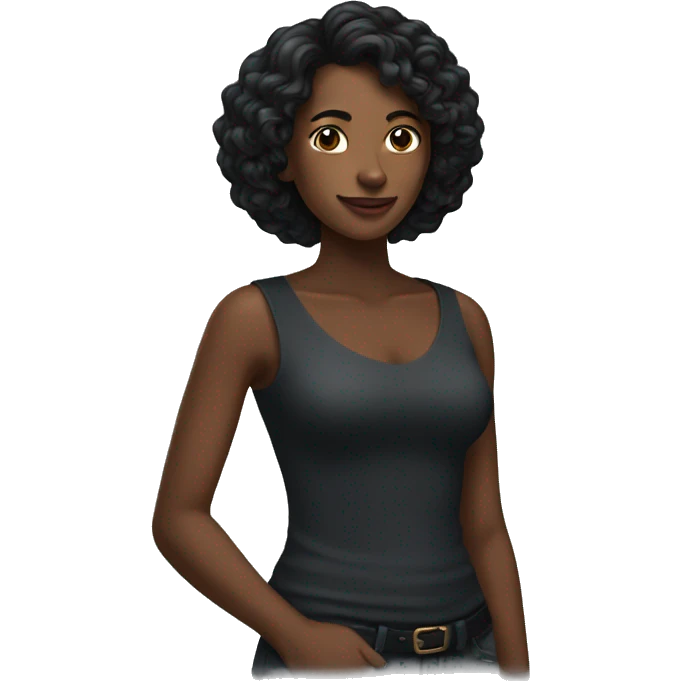 mulher negra de trança emoji