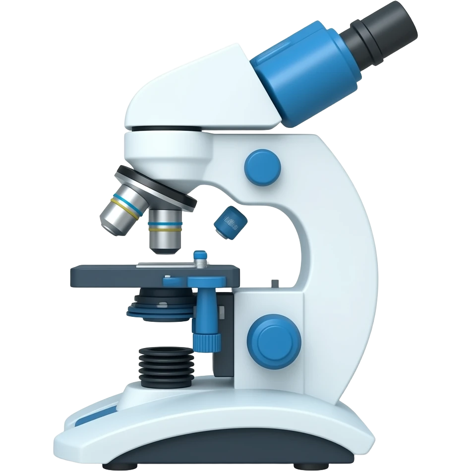 Microscope side view of deep blue, sky blue, lazure, white and grey colors emoji