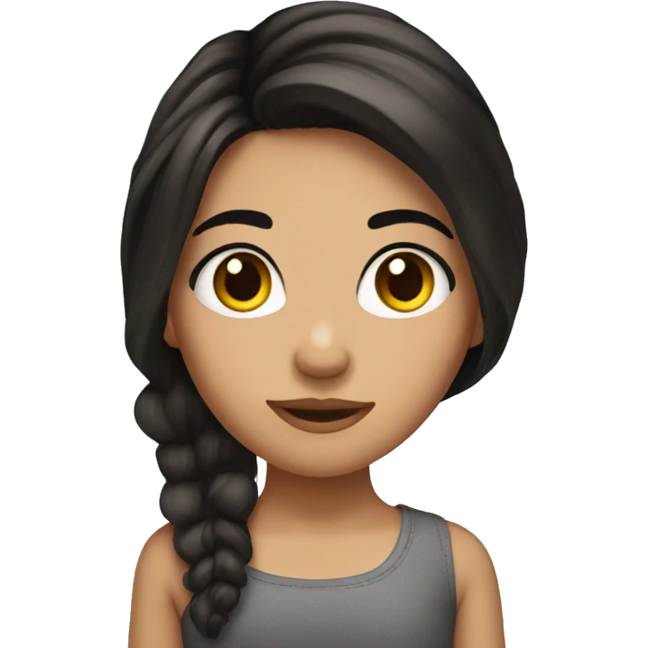 Girl with long dark Brown hair and lashes  emoji