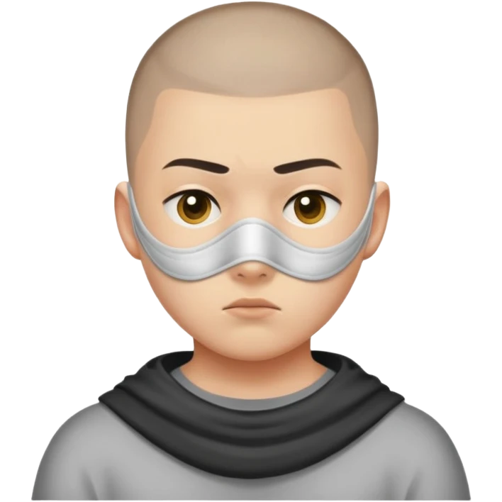"- Nam
- 15 tuổi
- Da trắng
- Đầu đinh
- Đeo khẩu trang, mặt khó chịu
" emoji