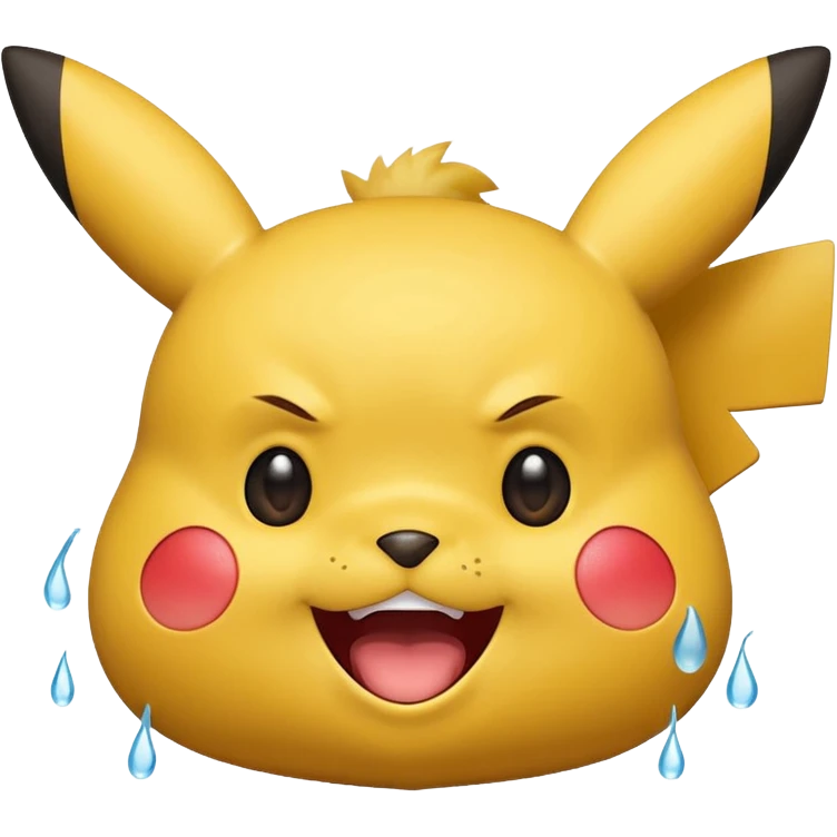 Pikachu head dying of laughter emoji