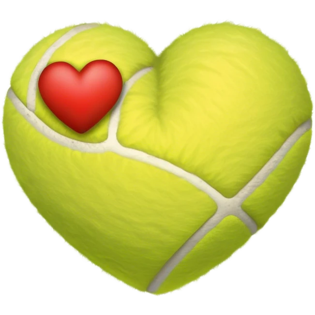 Tennis ball in the shape of heart emoji