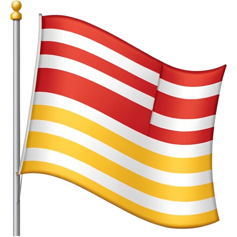 a flag with red, white & yellow colour.horizontally arranged and White in the middle emoji