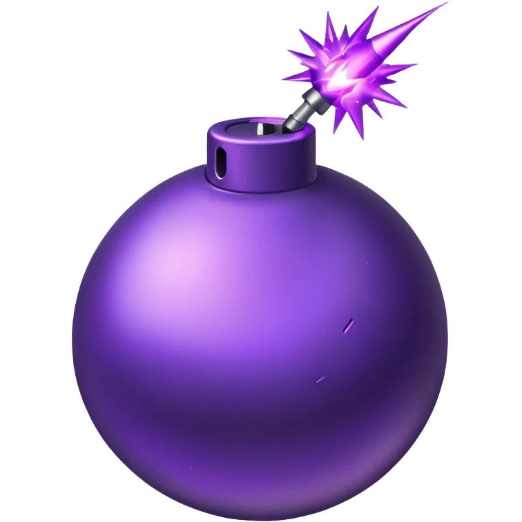bomba con chispa morada sin cara emoji