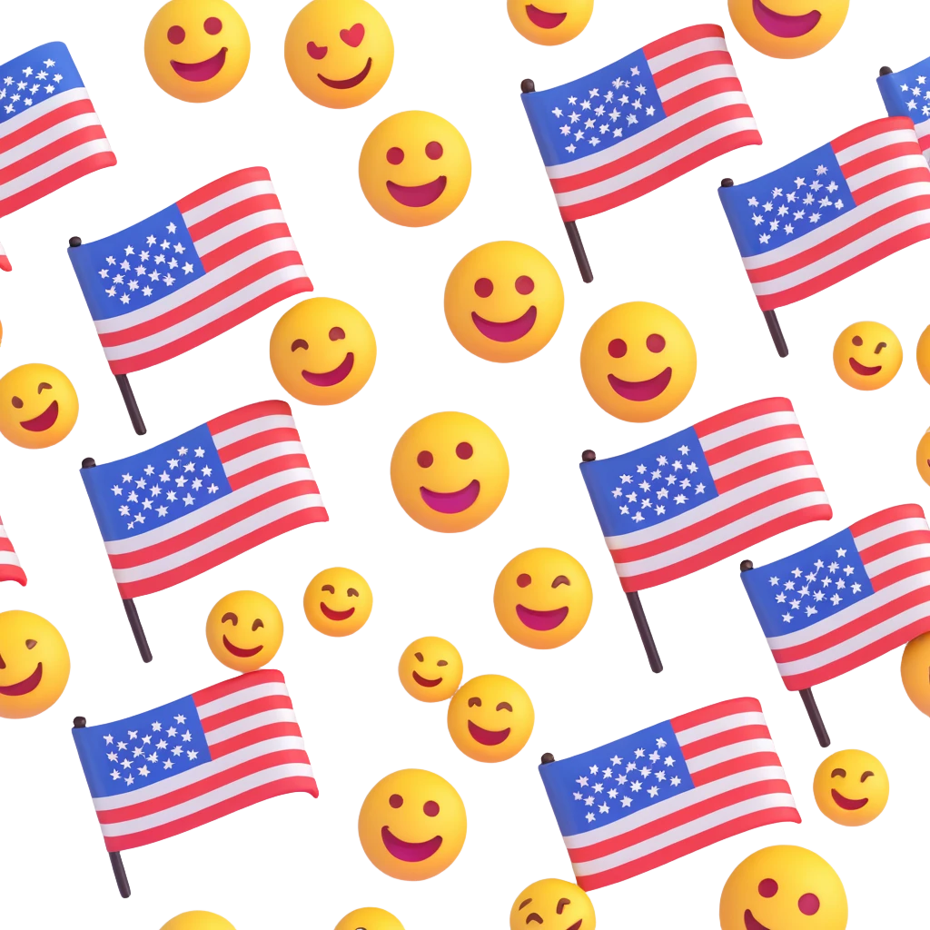 US flag, realistic and dimensional, 3D emoji style emoji