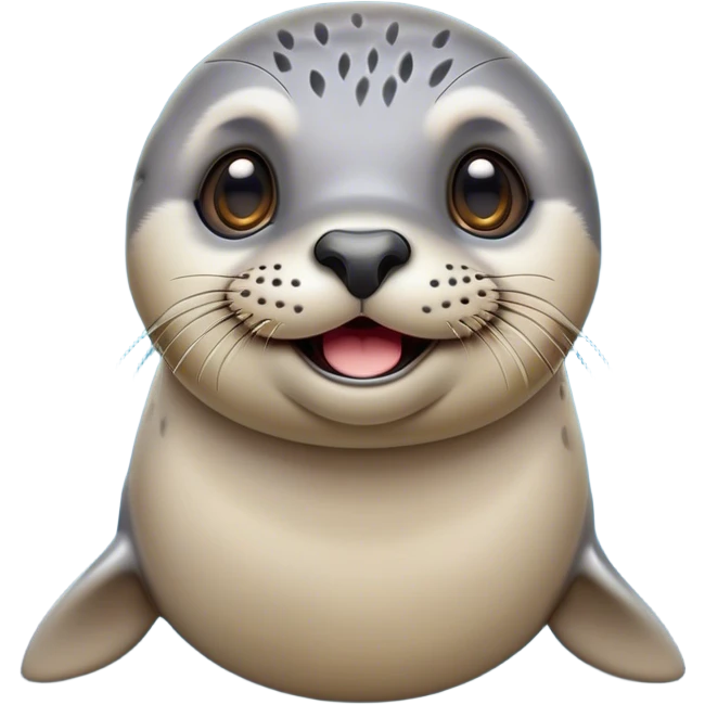 Cinematic Comical harbour seal Portrait Emoji, Head tilted dramatically with an exaggeratedly amused expression, featuring a sleek, agile body with wide, comically expressive eyes full of playful disbelief and a subtly contoured head, Simplified yet hilariously expressive features, highly detailed, glowing with a slightly sassy oceanic glow, high shine, dramatic yet playful, stylized with an air of quirky marine mischief, soft glowing outline, capturing the essence of a meme-worthy harbour seal that looks ready to side-eye its way into viral fame! emoji