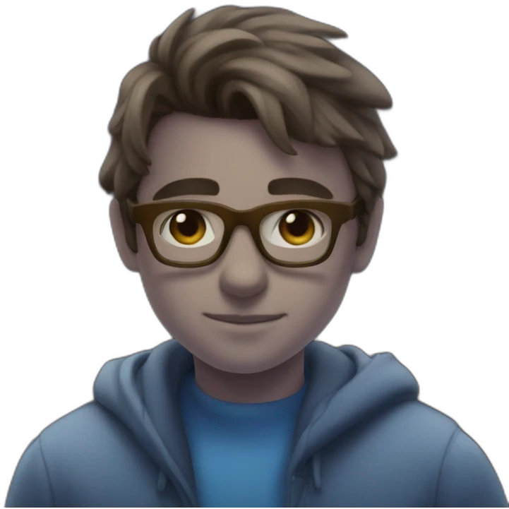 boy in glasses, focused emoji