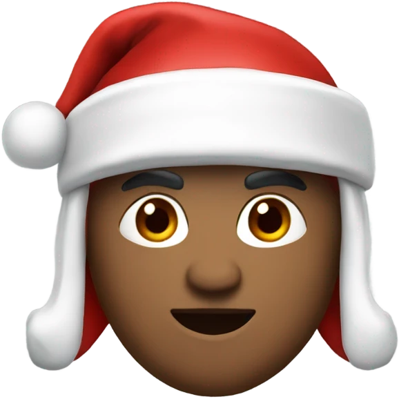 white spartan male wearing red santa hat emoji