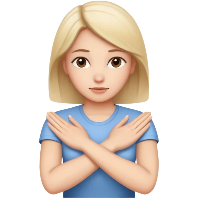 decision gesture women cross hands no Signal emoji