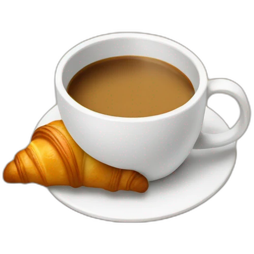 coffee with croissant emoji