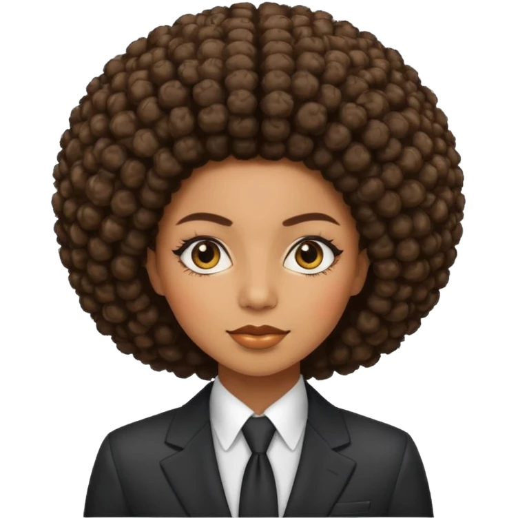 afro hair woman suit emoji