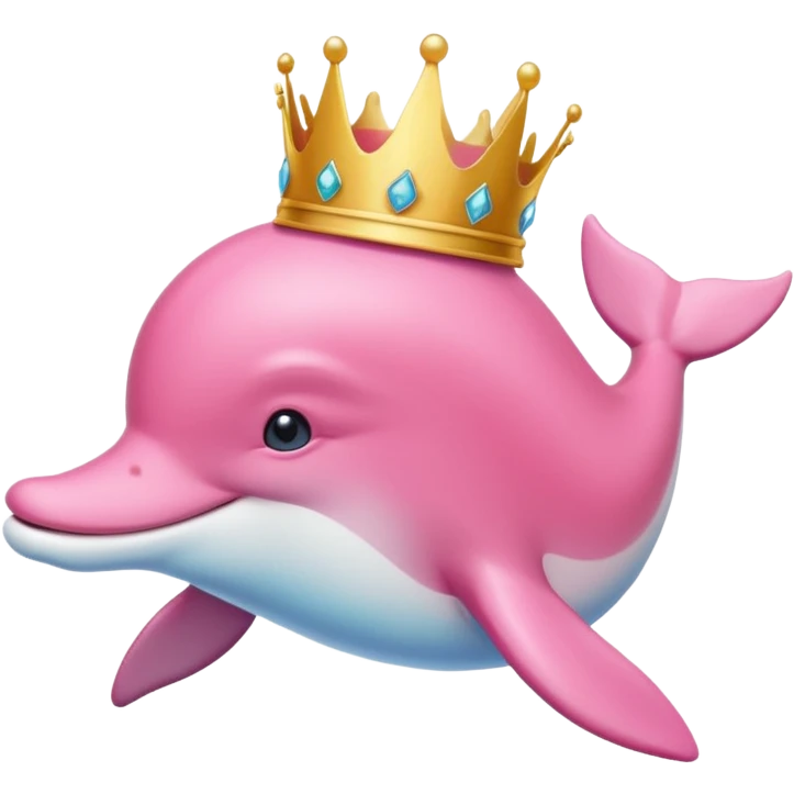 Ροζ δελφίνι γλυκουλι με στεμα  και μεταλιο πιο γλυκουλι emoji