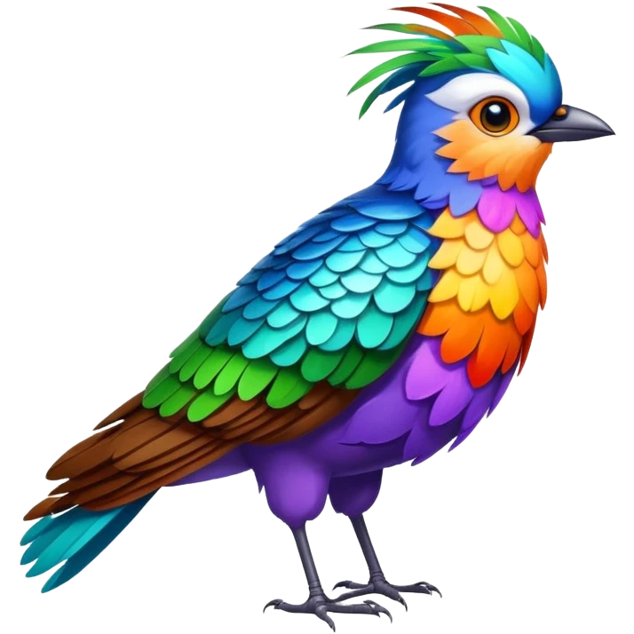 cuckoo bird with colorful feathers emoji