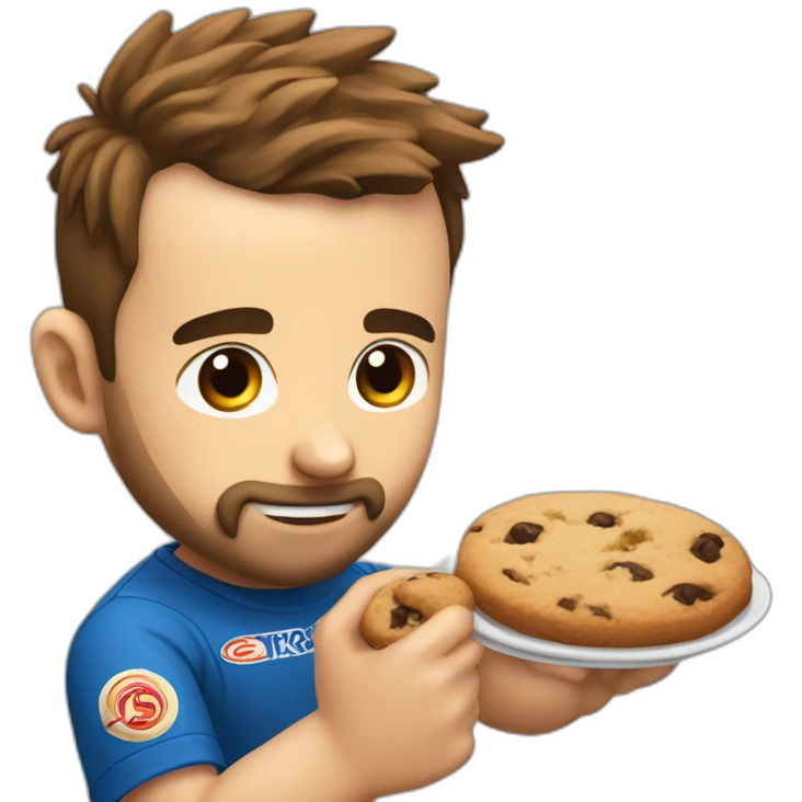 Volkanovski eating a cookie emoji