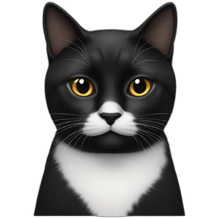 black cat with white from nose to chin on right side emoji