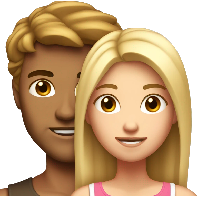 A couple. The guy is very muscular with brown hair and the girl has long blonde hair  emoji
