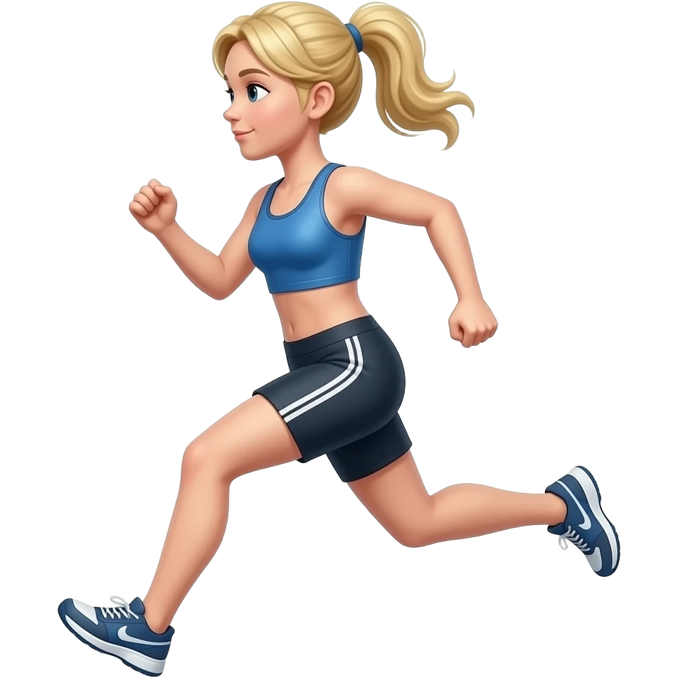 Blond hair woman is running emoji