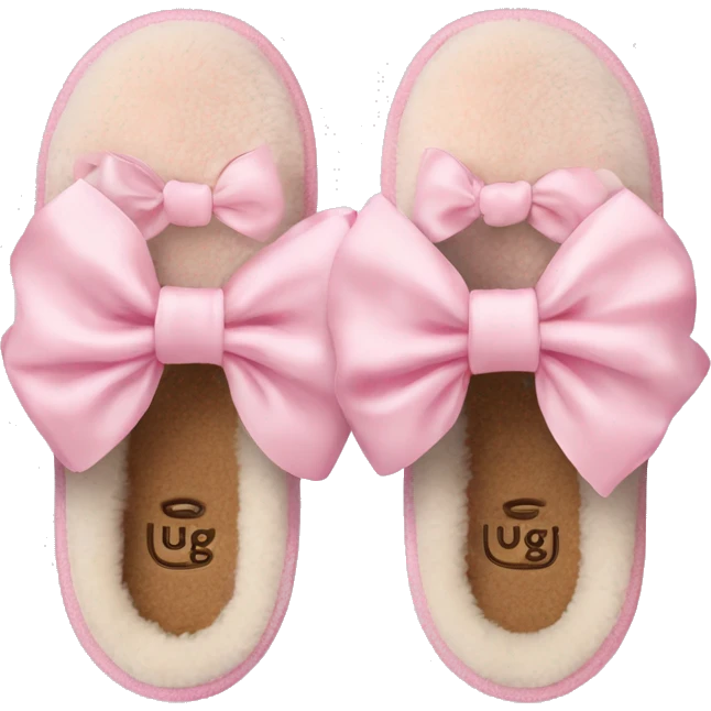 UGG slippers light pink bow emoji
