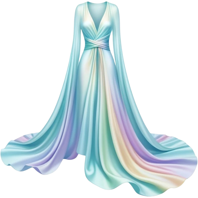 Elegant ethereal fabric-like flowing forms creating abstract clothing shape, personal style definition symbol, soft glowing essence emoji
