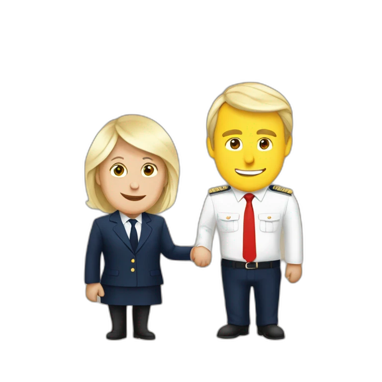 macron with marine lepen emoji
