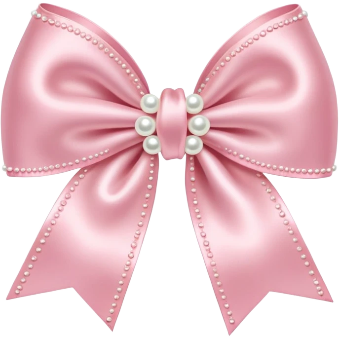 Pastel pink bow with pearls emoji