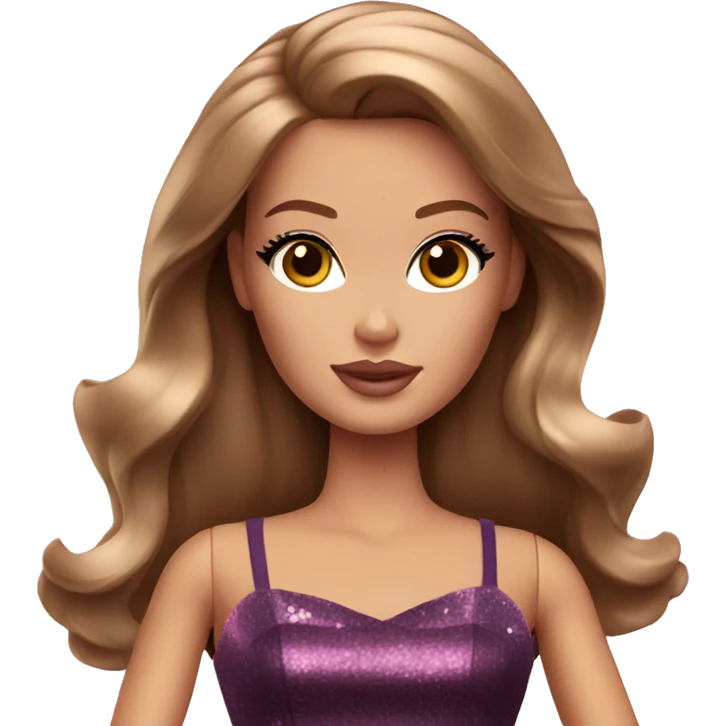 glamorous barbie with brown hair emoji
