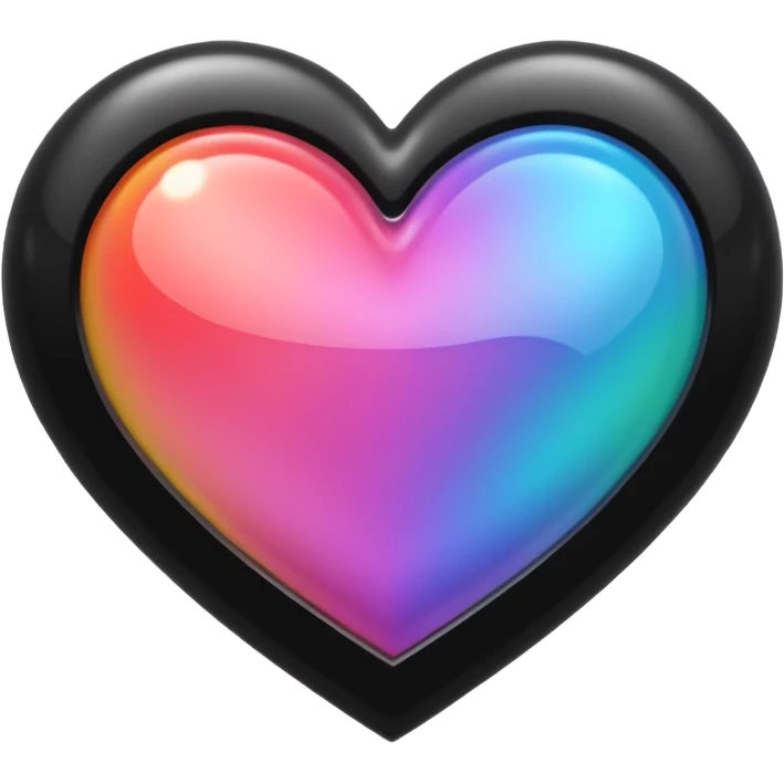 heart with black holographic effect emoji