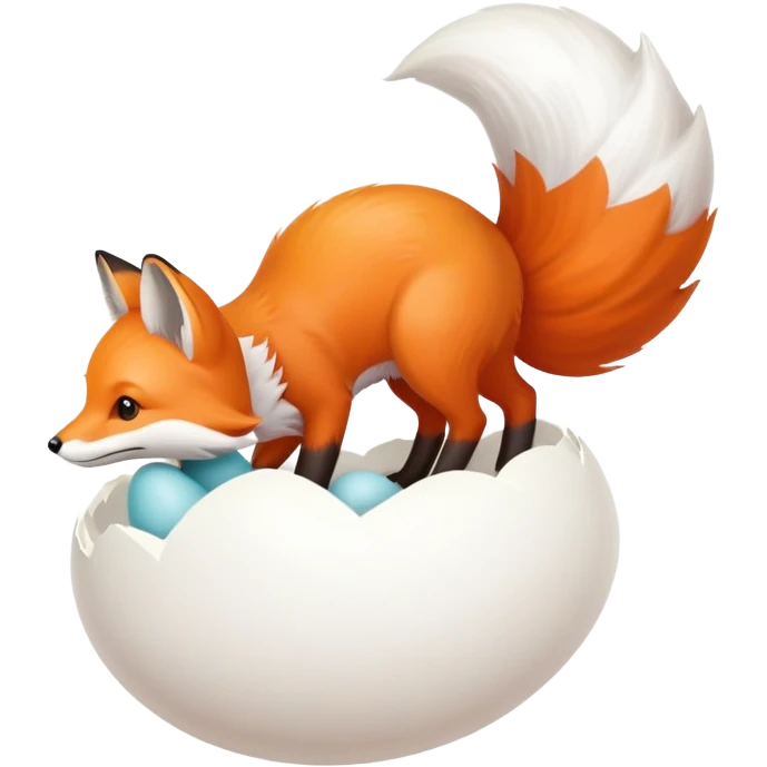 Fox tail only and the base of the tail is connected to a small egg shaped object emoji