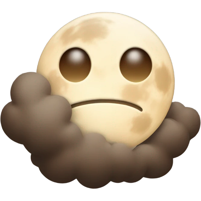 beige moon and brown cloud emoji