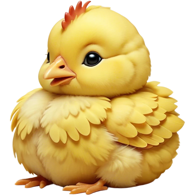 Meme-Worthy Cute Sleeping Yellow Baby Chicken Portrait Emoji, Head resting peacefully with a contented smile, showcasing a delightfully tiny build and a luxuriously soft bright yellow downy coat, eyes shut in a serene, restful nap, Simplified yet hilariously adorable features, highly detailed, glowing with a soft, drowsy light, high shine, relaxed and utterly lovable, stylized with an air of playful laziness, bright and heartwarming, soft glowing outline, capturing the essence of a comically sleepy chick, so meme-worthy it feels like it could instantly become the next viral sensation of adorable slumber! emoji