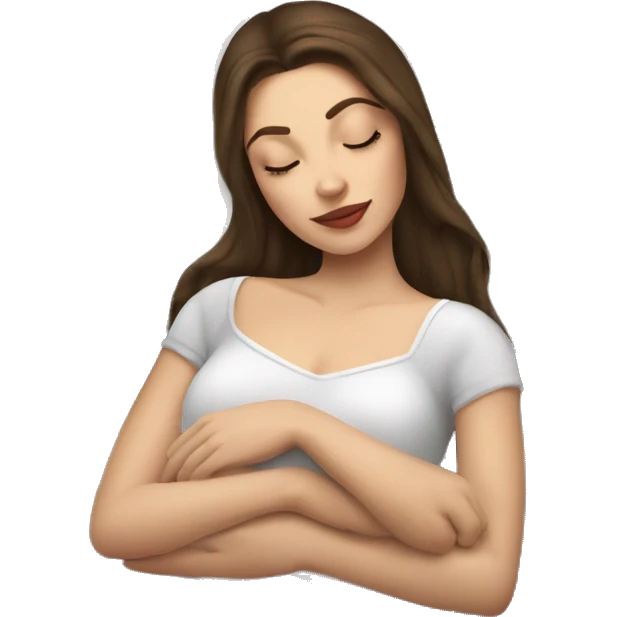 sleeping beauty brunette white girl with a silk pillow emoji