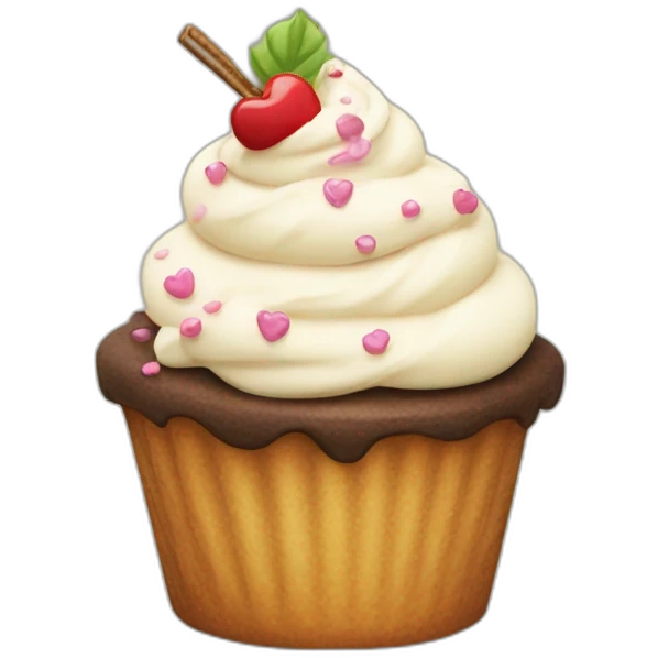 Ice cream on a cupcake emoji