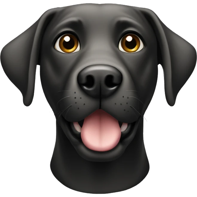 Black labrador dog face  emoji