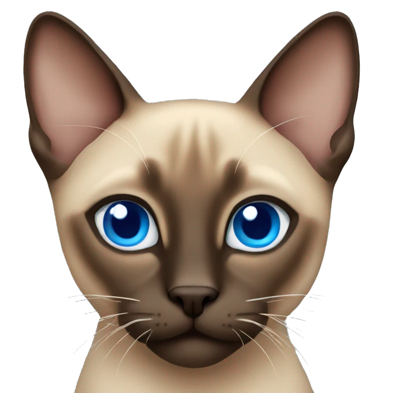 Brown Siamese cat with blue eyes emoji