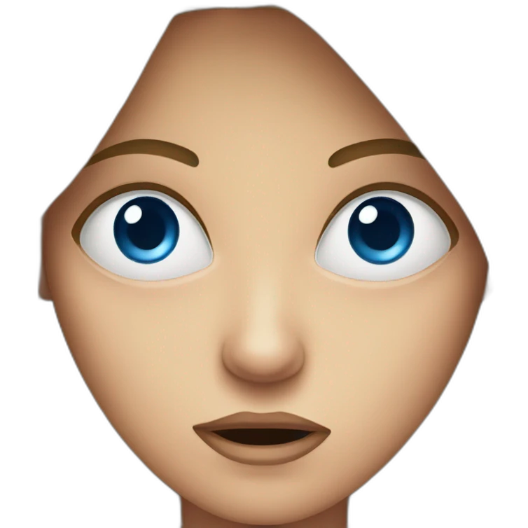 scared women face with blue eyes emoji