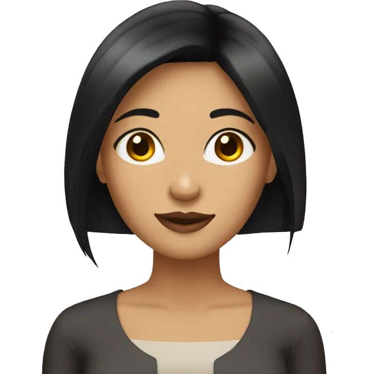 Lady with black straight hair emoji