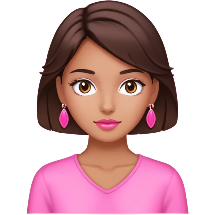 chica morena con cosas rosas emoji