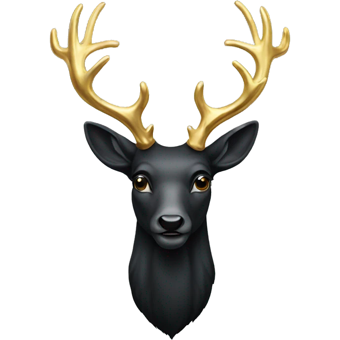 a black stag deer with a golden crown emoji