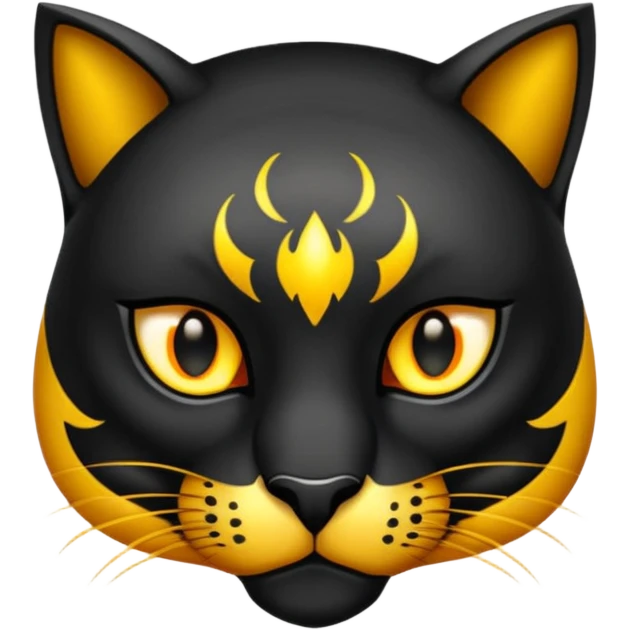 Pantera negra con iluminaciones doradas en la frente emoji