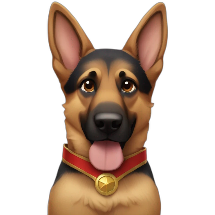 German shepherd and captain marvel emoji