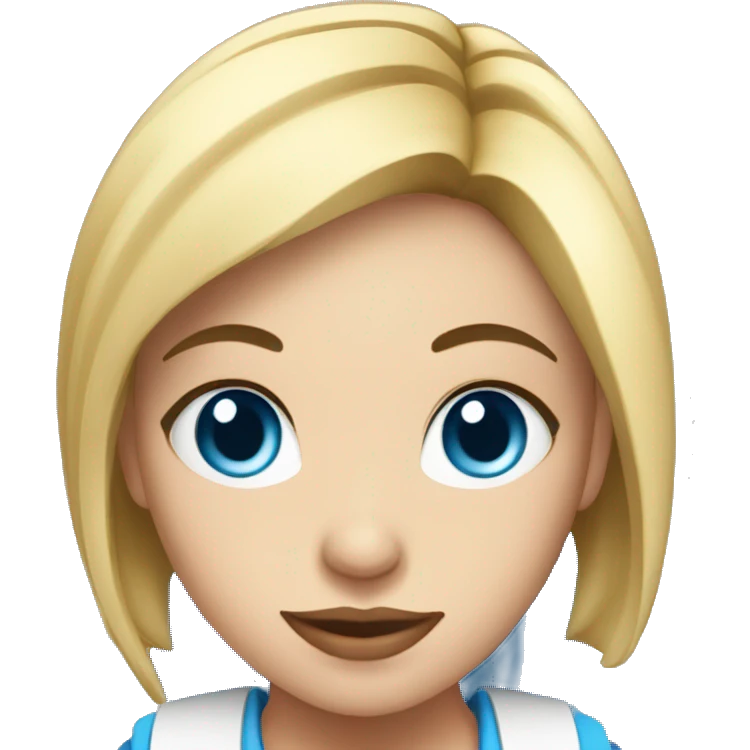 blong girl with blue eyes working at profitero emoji