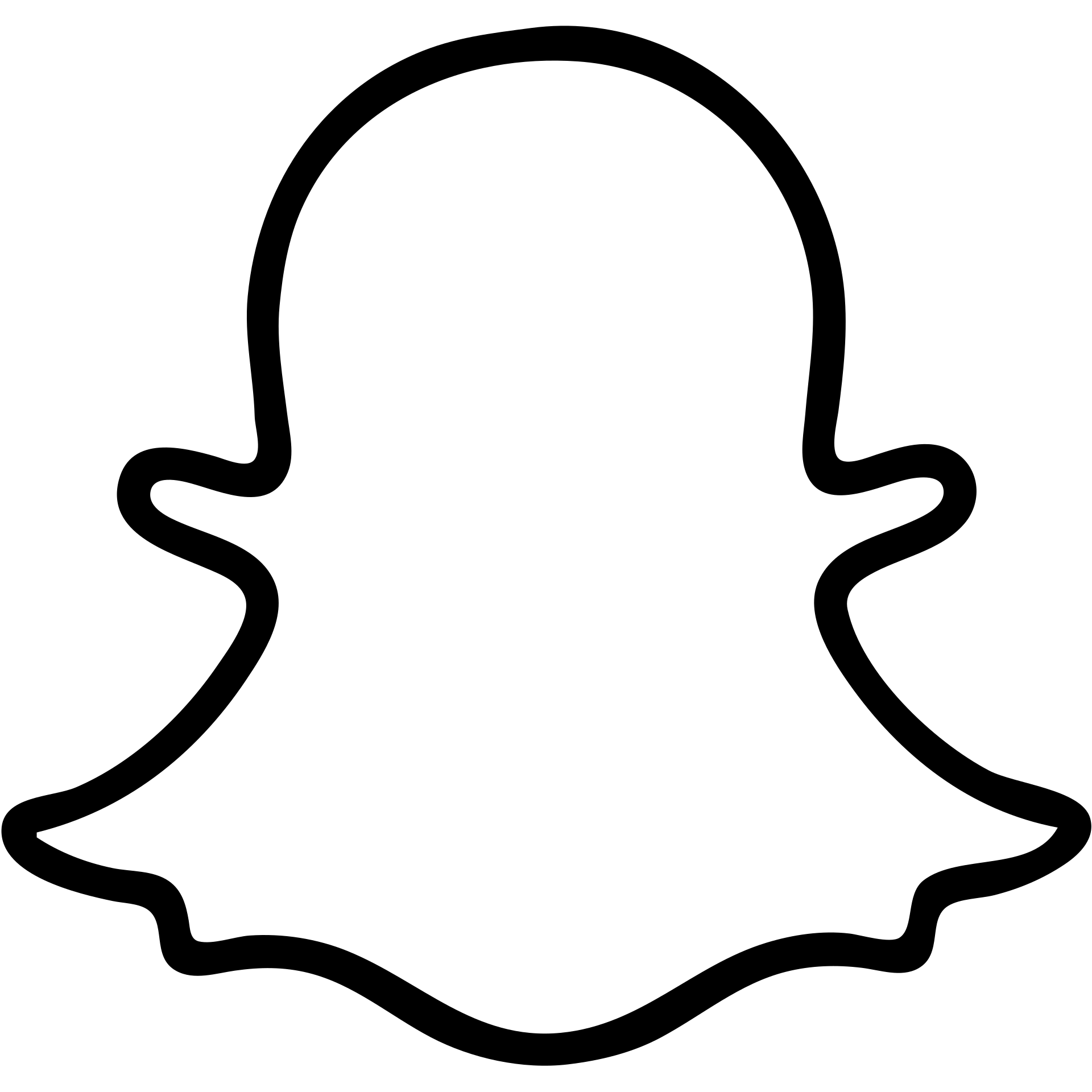 Snapchat ghost logo, simple social media icon emoji
