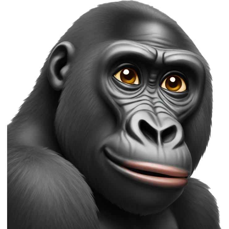 Gorilla kissing emoji