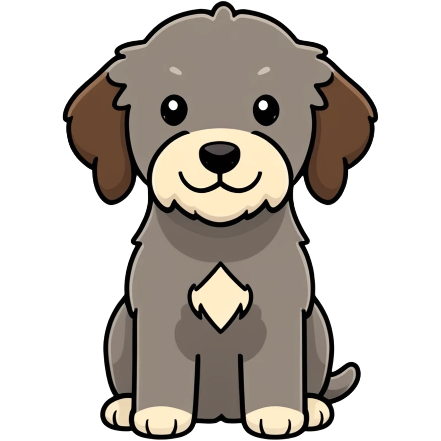 Labradoodle black with gray and brown  emoji