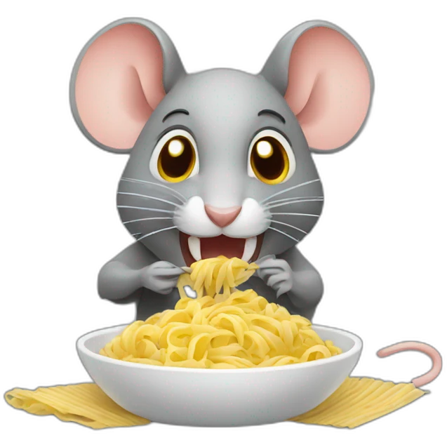 Rat eating pasta emoji