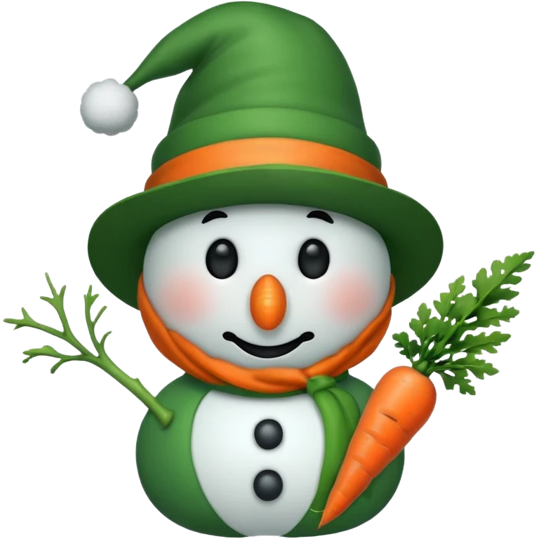snowman wearing green hat emoji