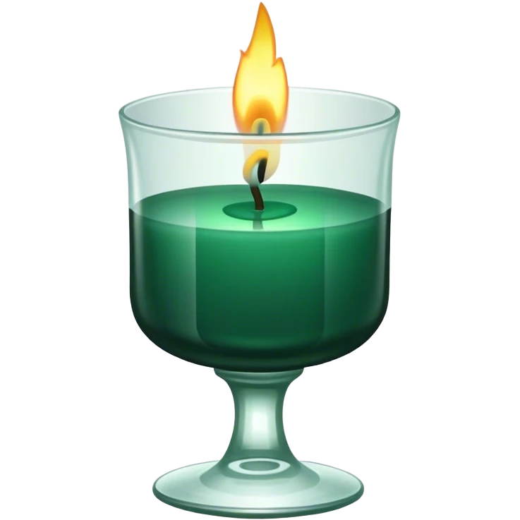 dark emerald candle in cup emoji