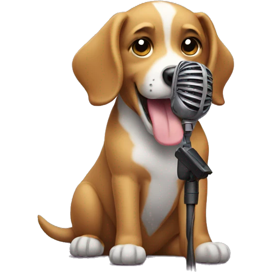 Dog with a microphone  emoji