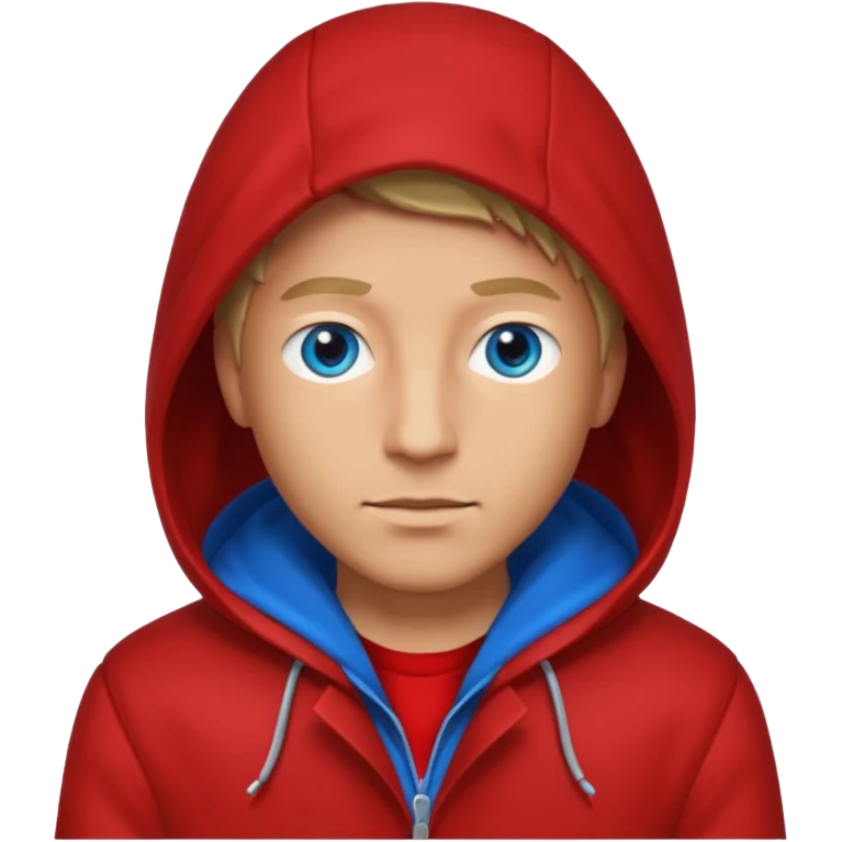 Man in red coat, hood up emoji