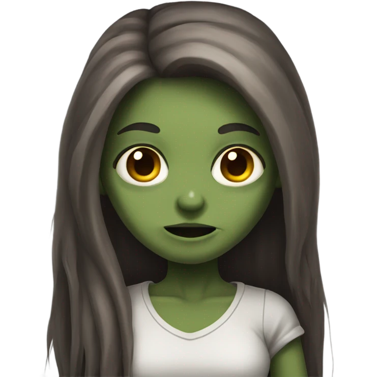 girl zombie with brown long hair emoji